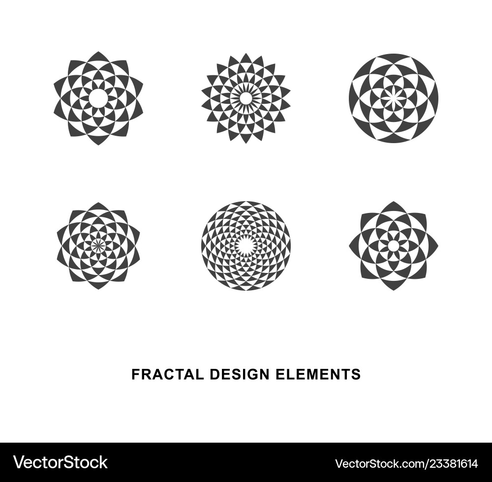 Circular Fractal Patterns vector image