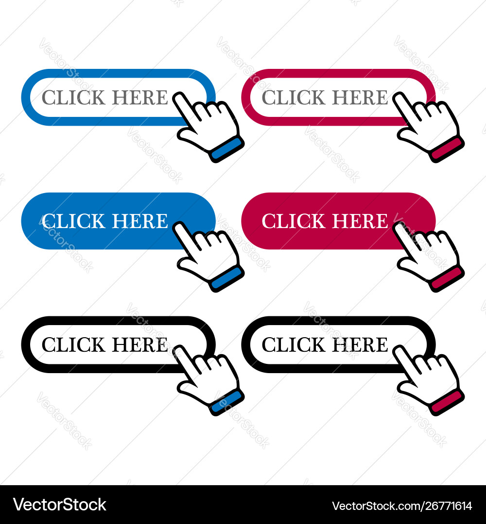 Click here buttons Vector Image