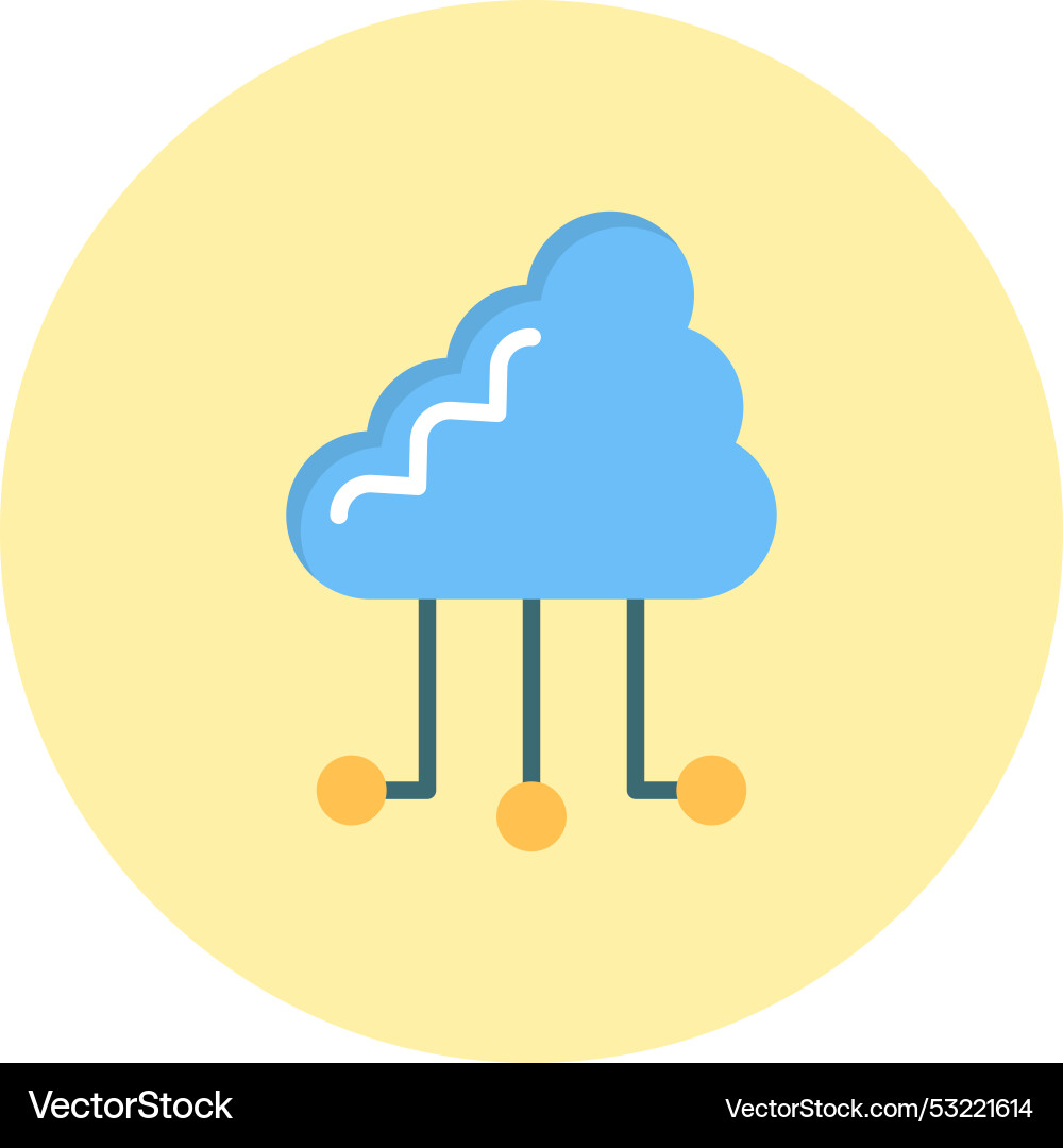 Cloud computing flat circle icon Vector Image