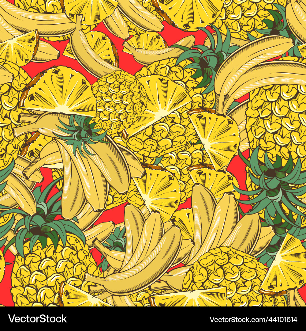 Colored seamless pattern with pineapples Colored seamless pattern with pineapples vector image