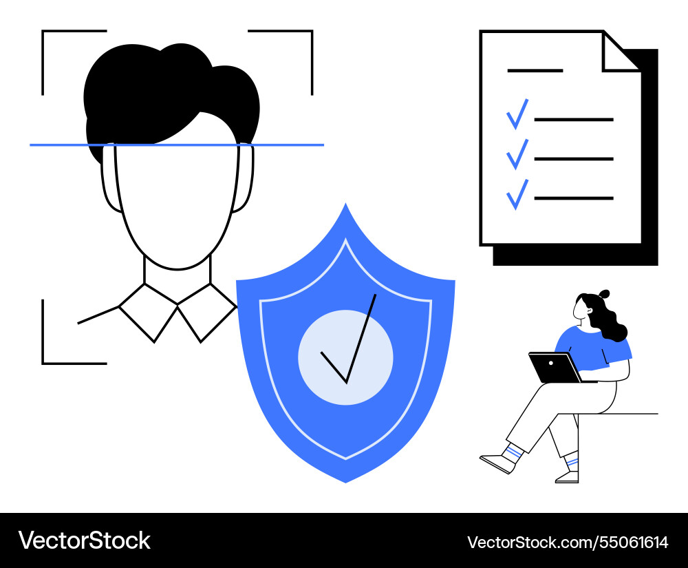 Digital identity verification and security Digital identity verification and security vector image