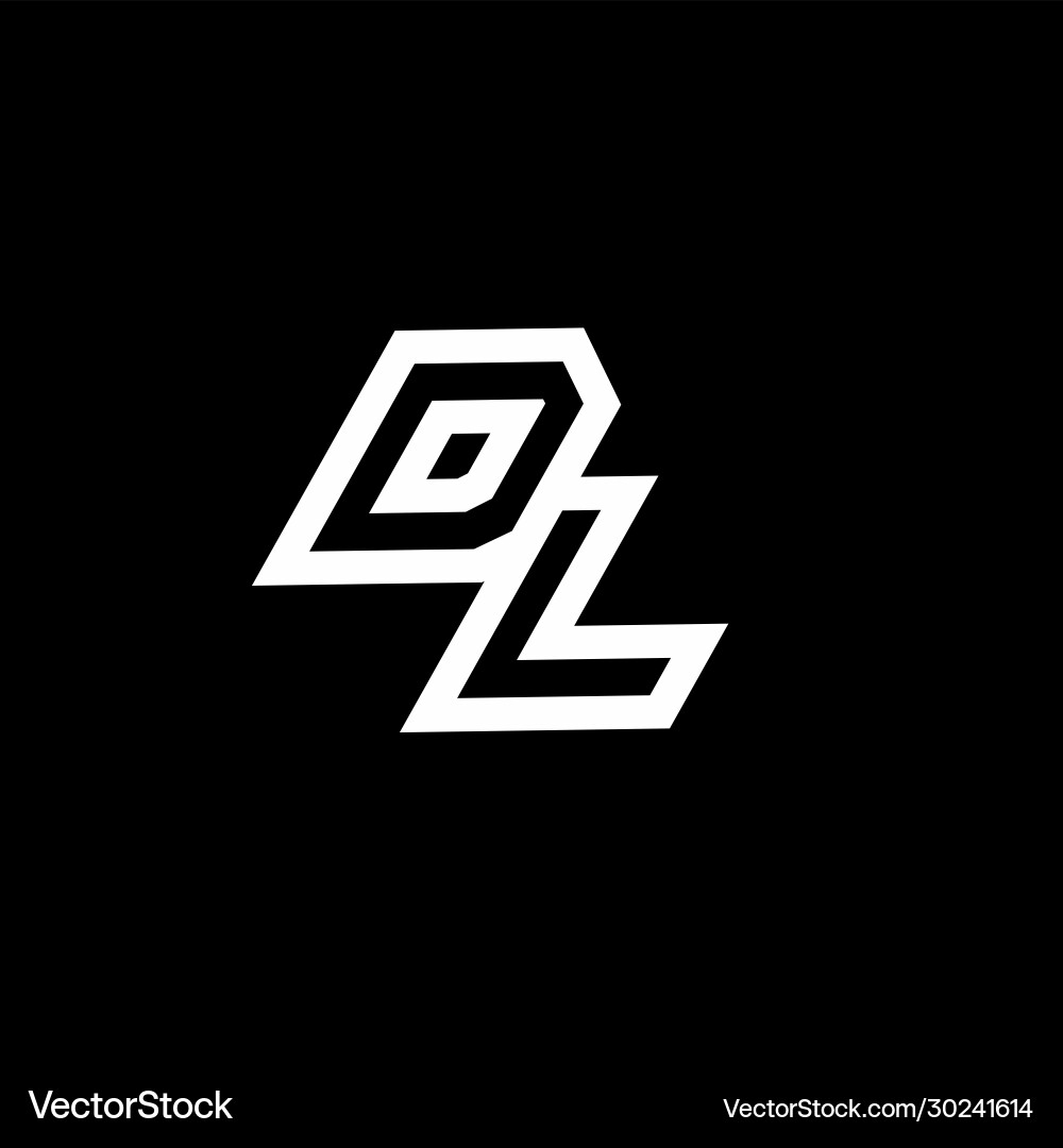Dl logo monogram with up to down style negative Dl logo monogram with up to down style negative Vector Image