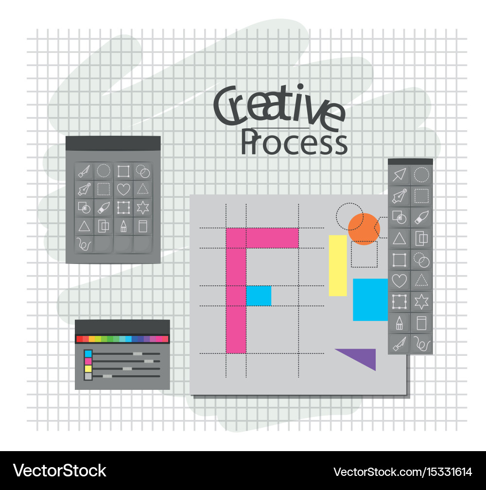 Grid background with design environment color vector image
