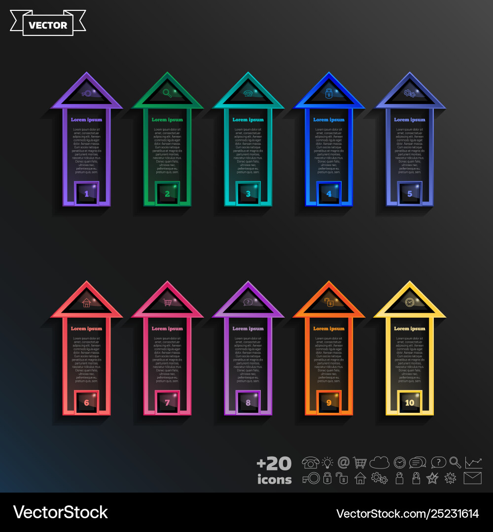 Infographic design list with colorful square Infographic design list with colorful square vector image