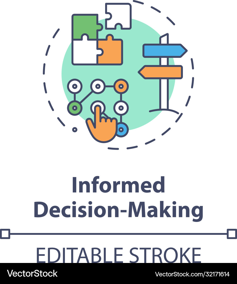 Informed Decision Making Icon – Royalty-Free Vector | VectorStock, image size:902x1080
