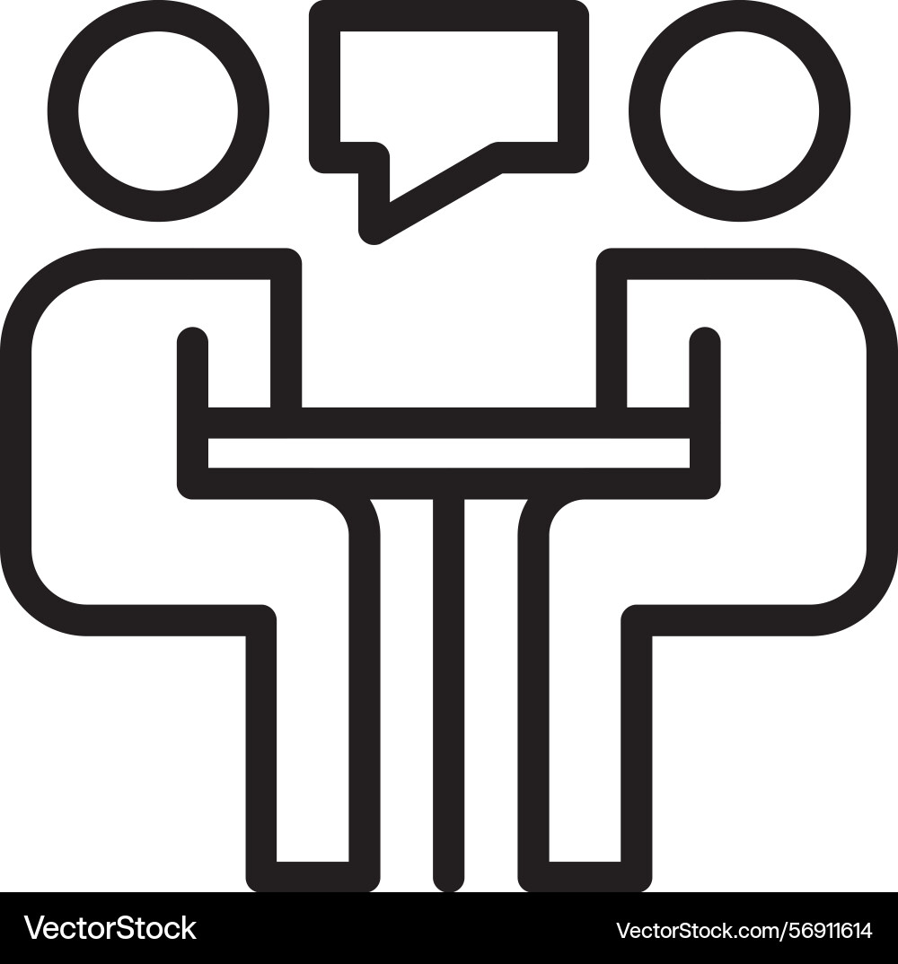 Interview linear style icon design vector image