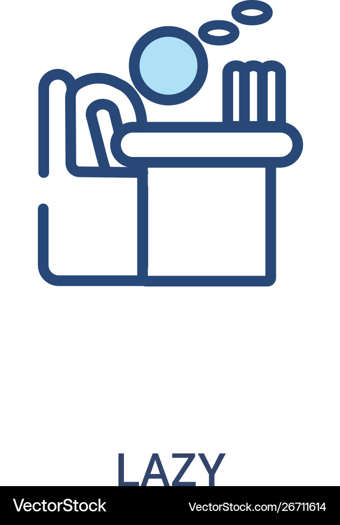 Lazy concept 2 colored icon simple line element Lazy concept 2 colored icon simple line element vector image
