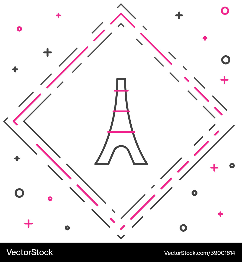Line eiffel tower icon isolated on white Line eiffel tower icon isolated on white vector image