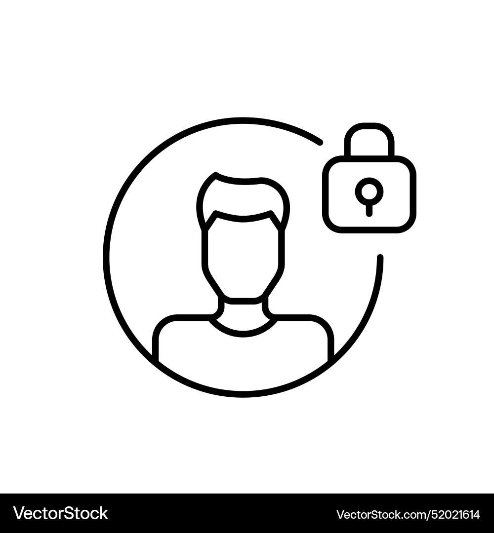 Man user avatar and lock personal security Man user avatar and lock personal security vector image