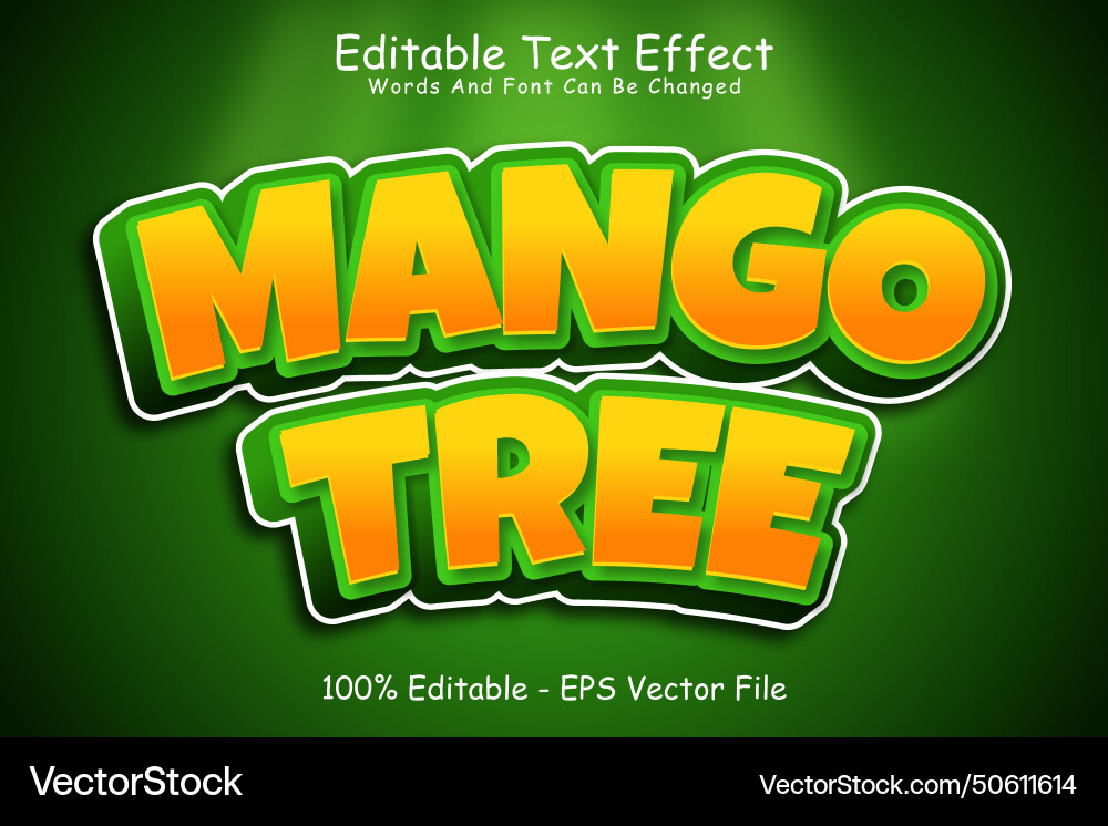 Mango 3D Emboss Text Effect vector image