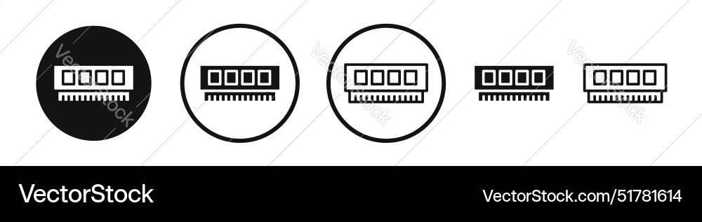 Memory line icon set Memory line icon set vector image