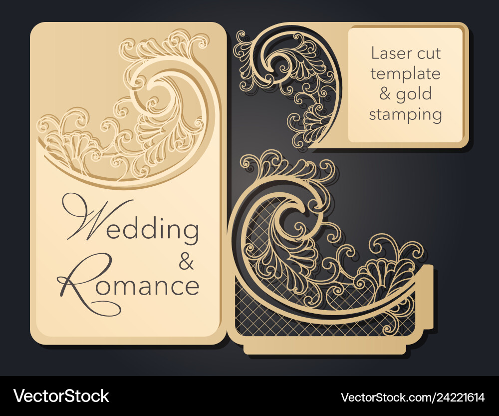 Patterned pattern for laser cutting openwork Vector Image