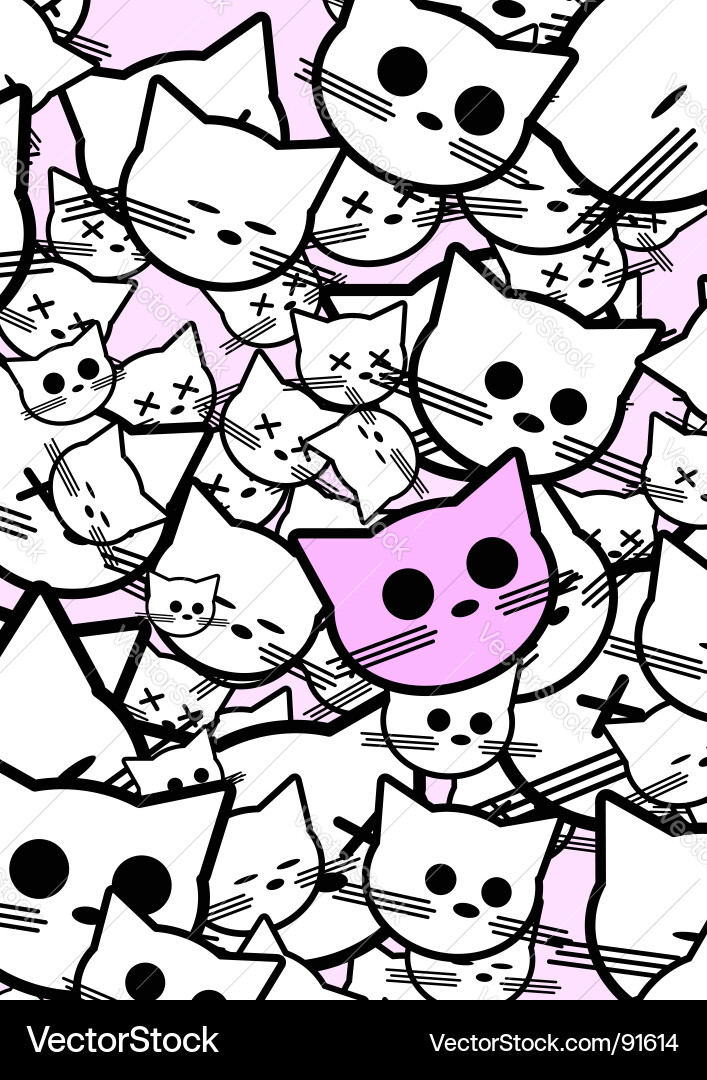Playful Cat Pattern Background vector image