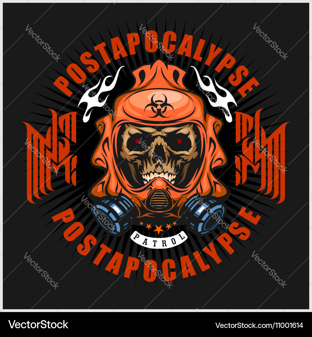 Post-Apocalyptic Skull Emblem Vector Image