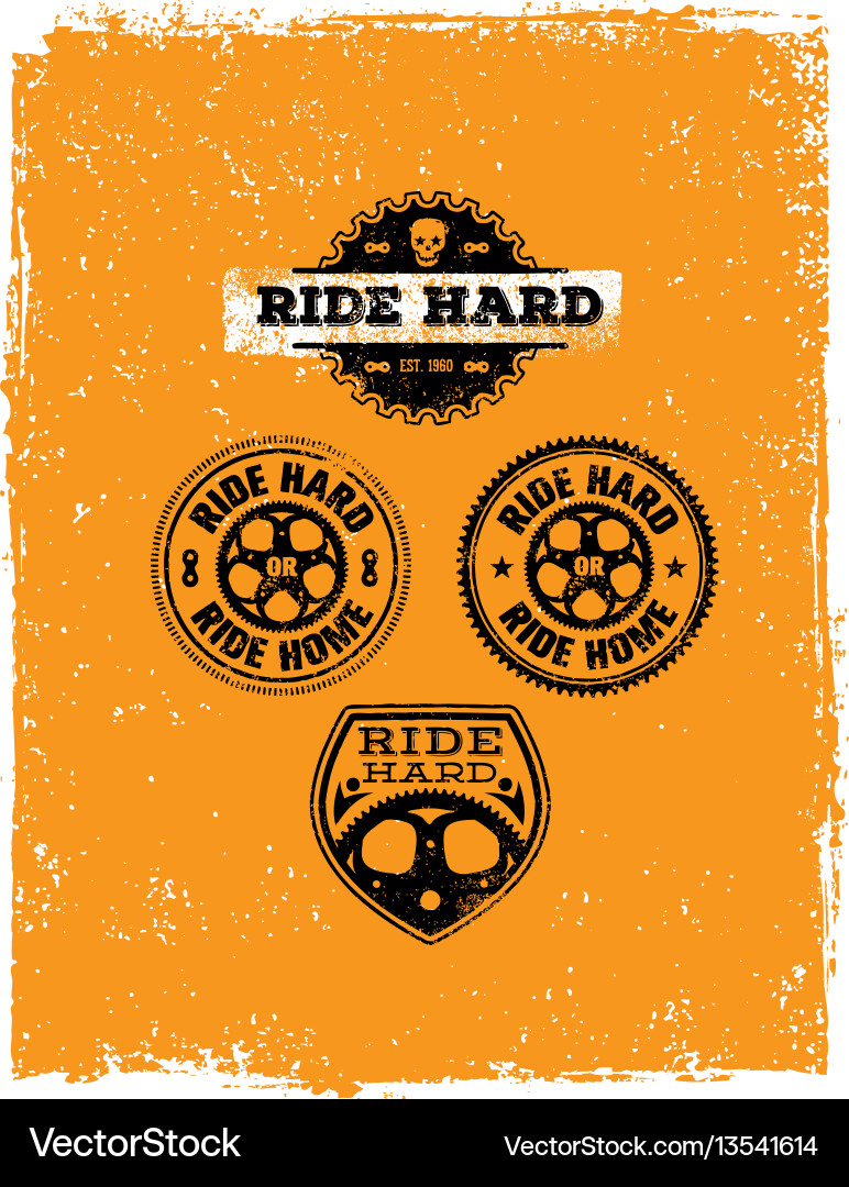 Ride hard or home creative bike Ride hard or home creative bike vector image