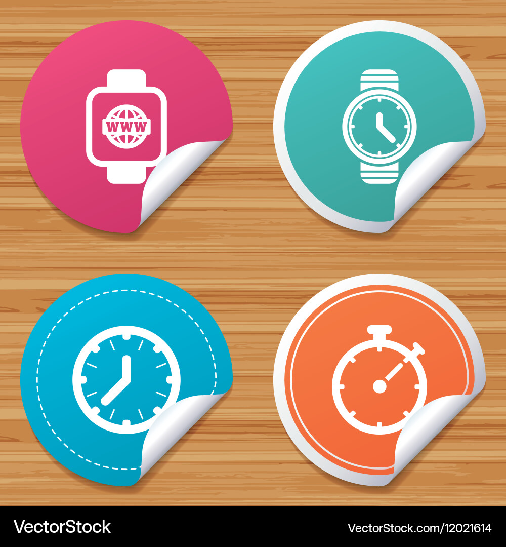 Smart watch mechanical clock time and timer vector image
