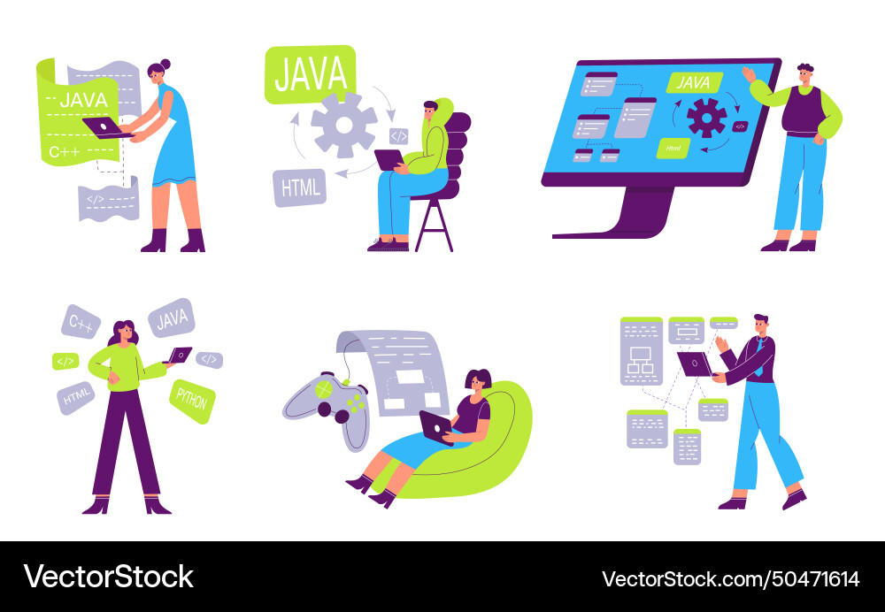Software Developers & Programmers Vector Image