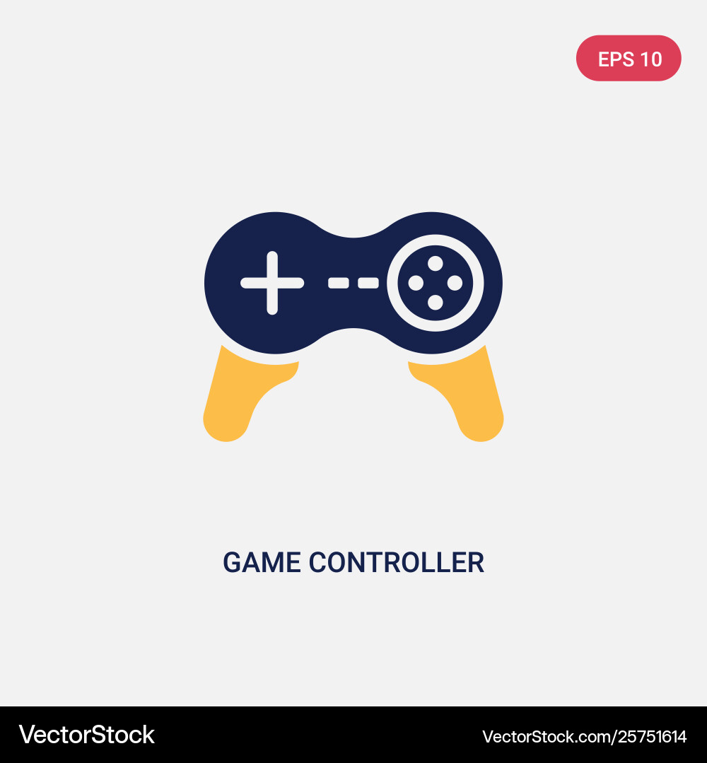 Two color game controller cross icon from Two color game controller cross icon from vector image
