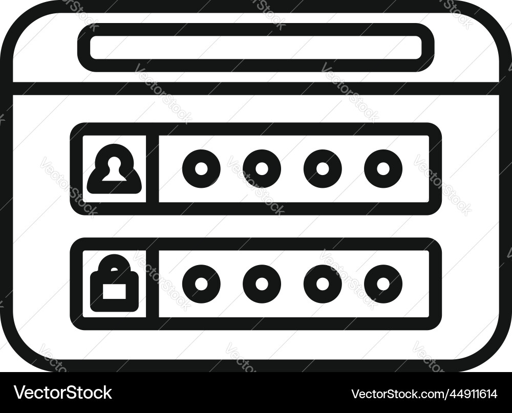 Web login icon outline internet interface Web login icon outline internet interface vector image