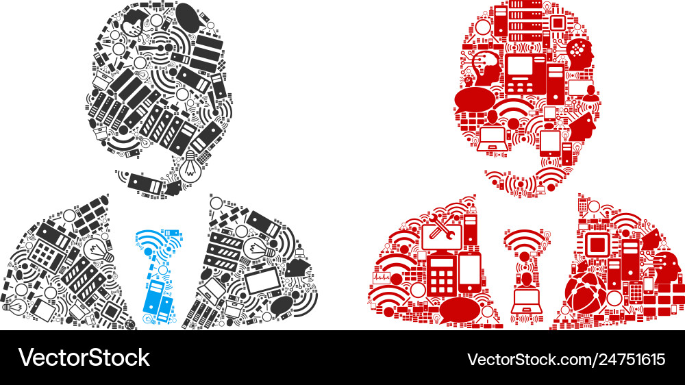Call center manager composition icons for bigdata Call center manager composition icons for bigdata vector image