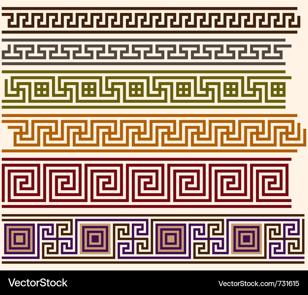 Classical Meander Patterns vector image