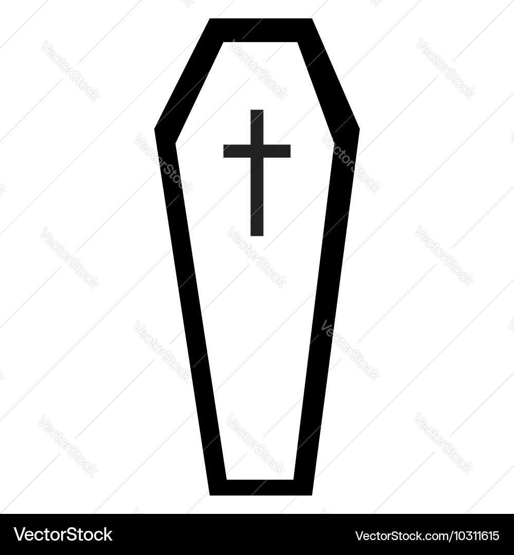 Coffin icon in simple style Vector Image
