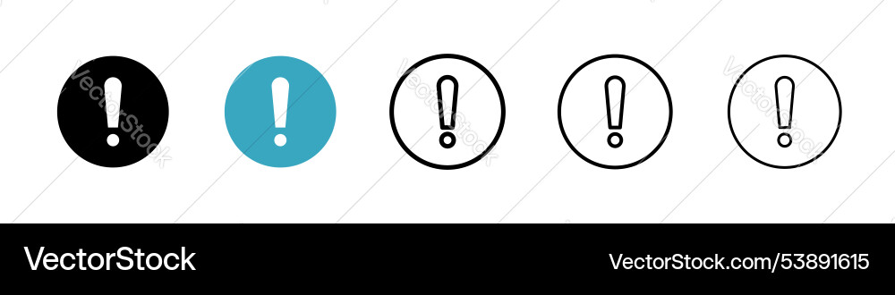 Exclamation button icon set Exclamation button icon set Vector Image