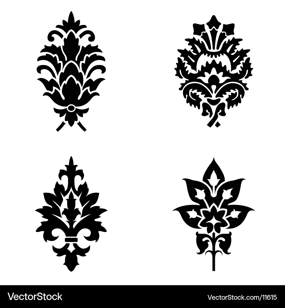 Floral Scroll Pattern Vector Image