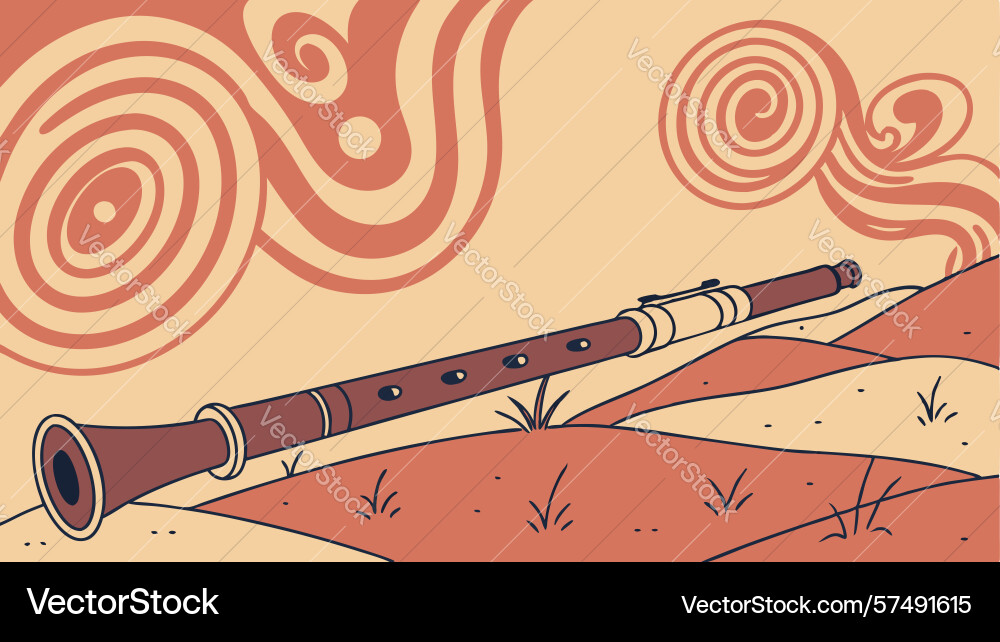 Flute with swirling patterns abstract flow design Vector Image