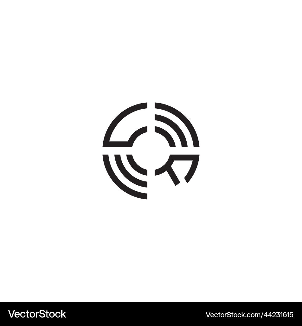 Fu circle line logo initial concept with high Vector Image