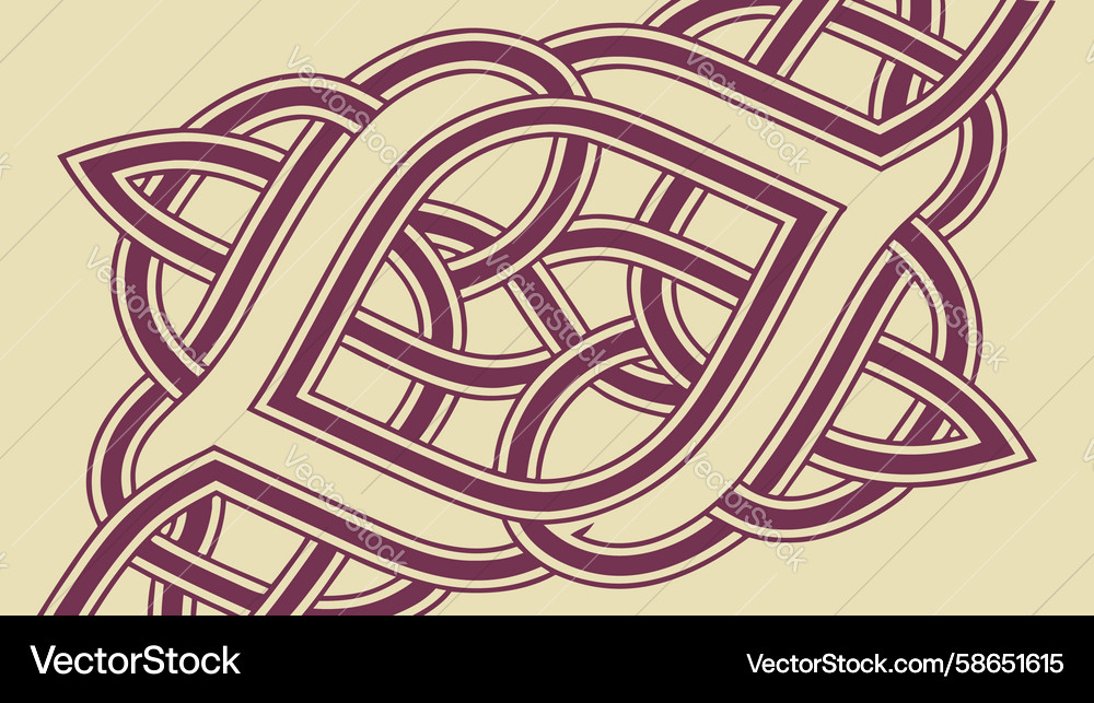 Intertwined Curved Flow Pattern Vector Image