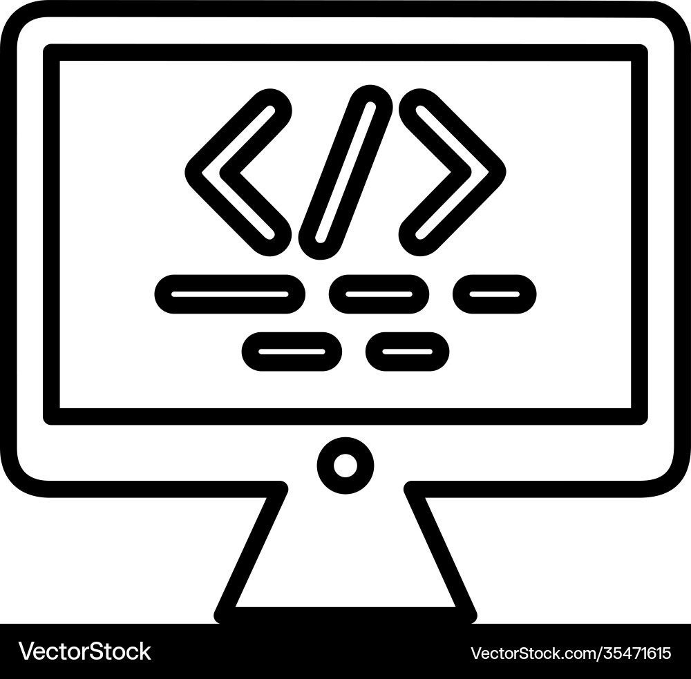 Kodierung benutzerdefinierte Entwicklung Programmierung Umriss Vektorbild