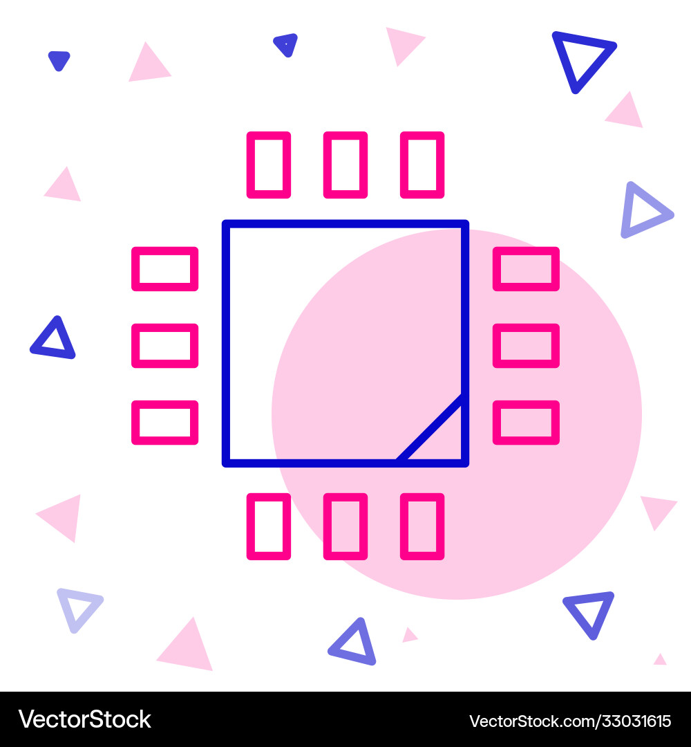Line computer processor with microcircuits cpu Line computer processor with microcircuits cpu vector image