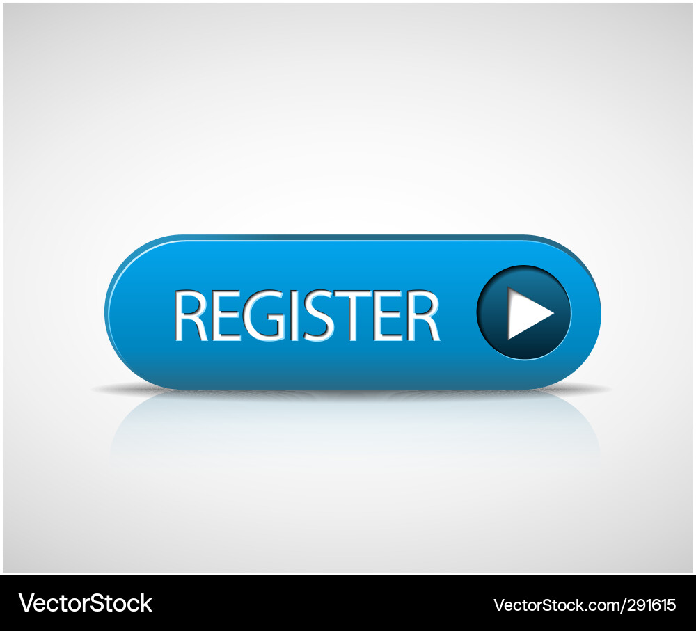 Modern Blue Register Button Vector Image