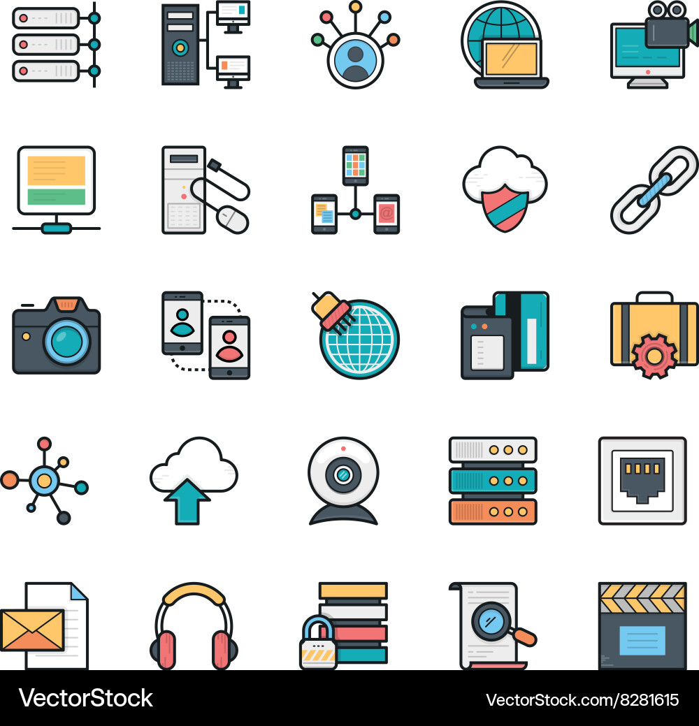 Networking web user interface and internet 13 Vector Image