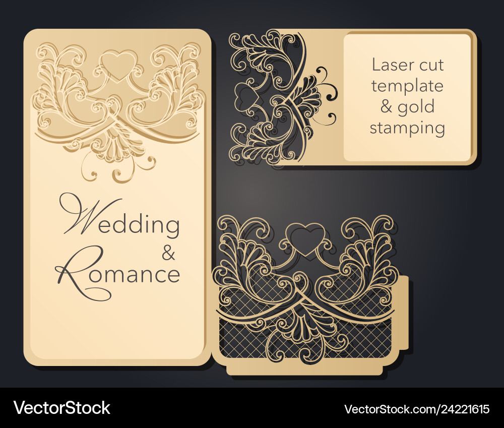 Patterned pattern for laser cutting openwork Vector Image