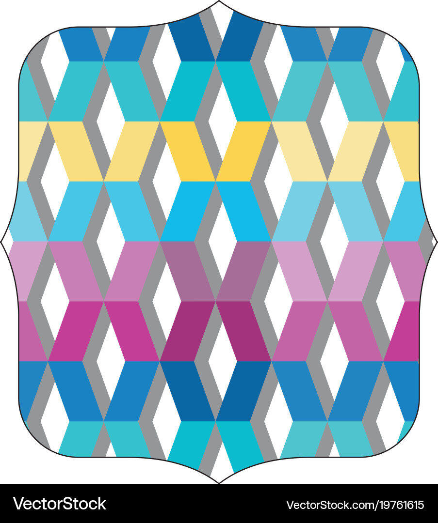 Quadrate with seamless pattern graphic background Vector Image
