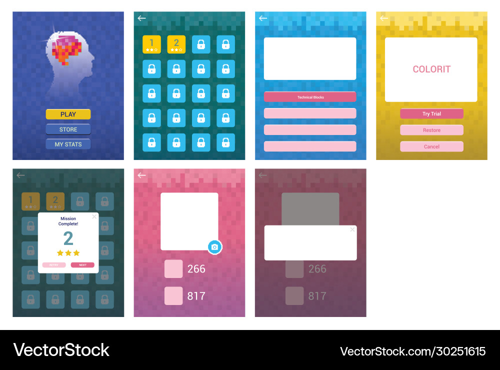 Quiz game ui design mobile user interface Quiz game ui design mobile user interface vector image