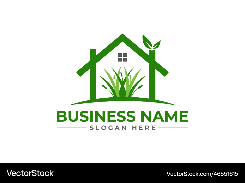 Rasenpflege & Landschaft Logo Vektorbild