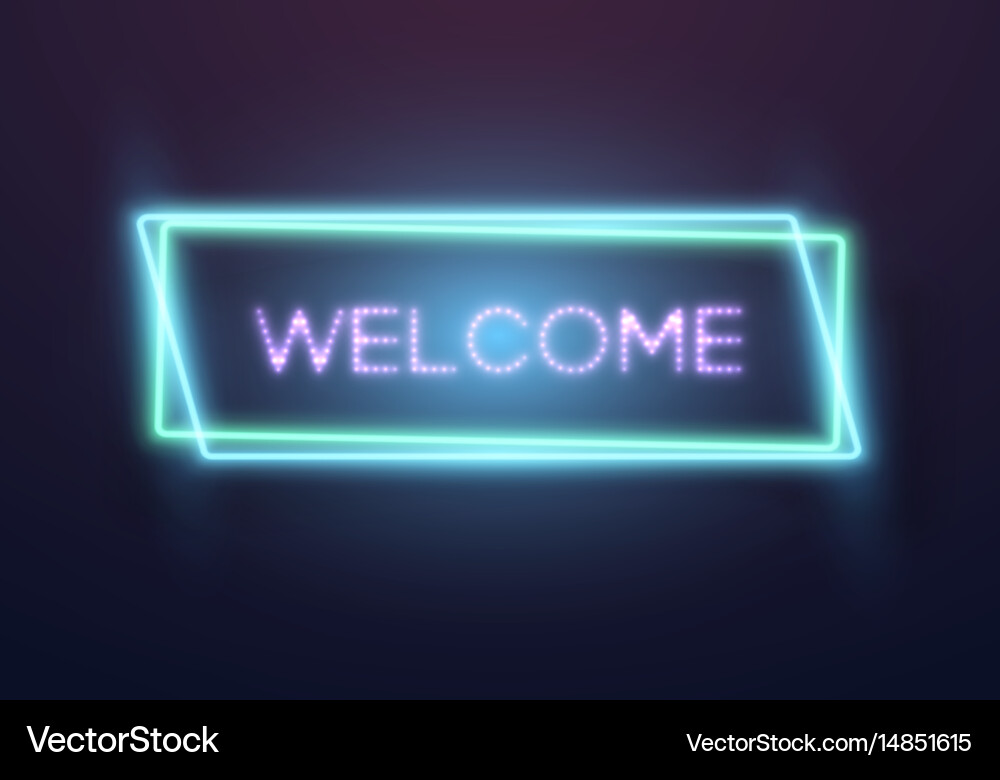 Retro Neon Welcome Sign Royalty Free Vector Image