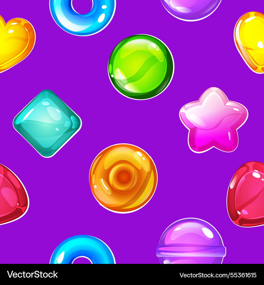 Seamless pattern with colorful glossy candys Seamless pattern with colorful glossy candys vector image