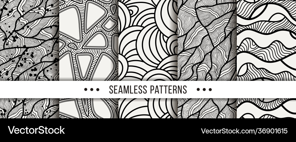 Set abstract seamless pattern collection Set abstract seamless pattern collection Vector Image
