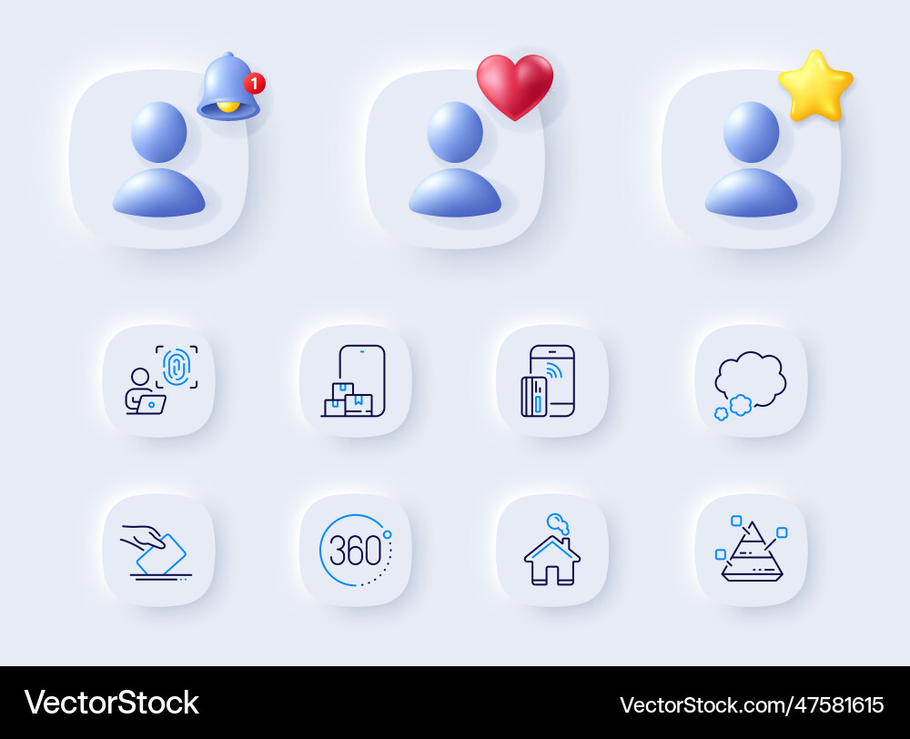 Talk bubble computer fingerprint and contactless Vector Image