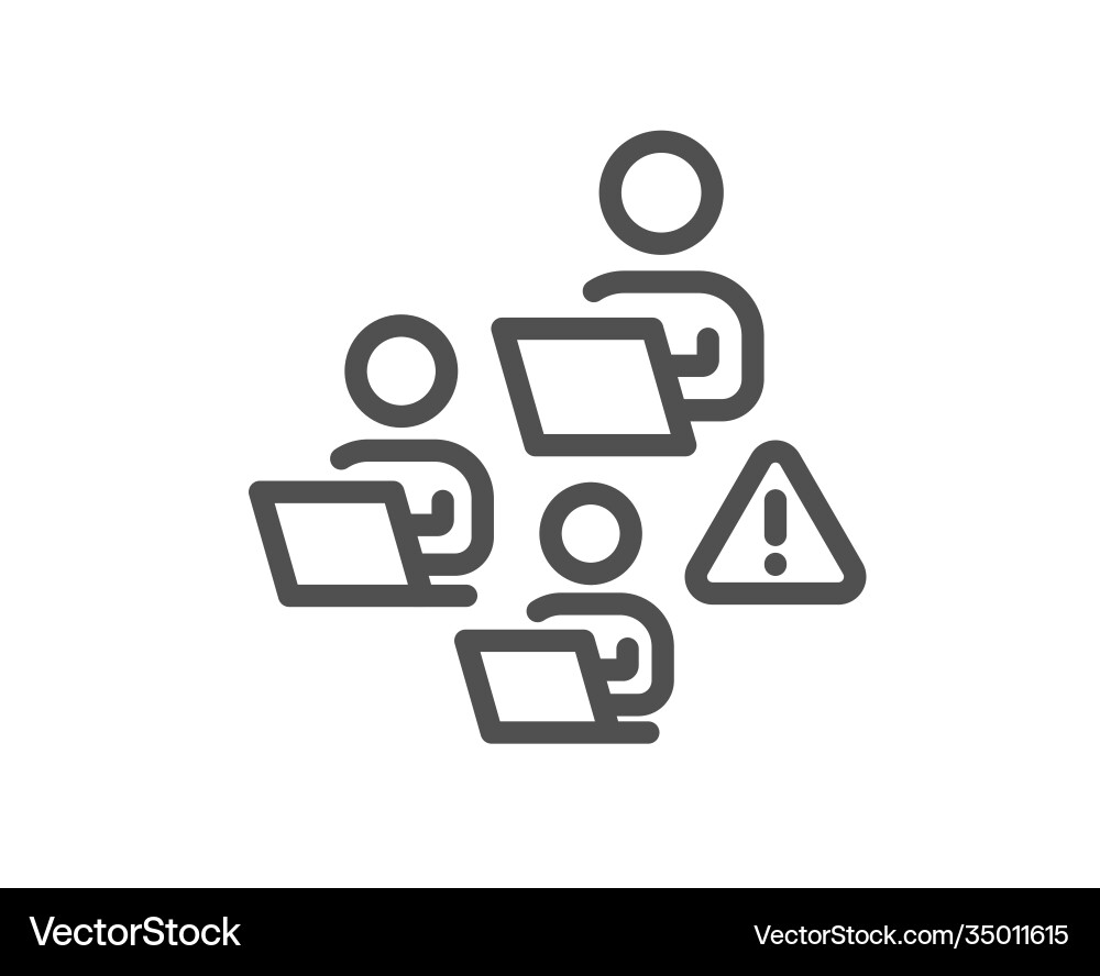 Teamwork line icon remote office sign Teamwork line icon remote office sign vector image