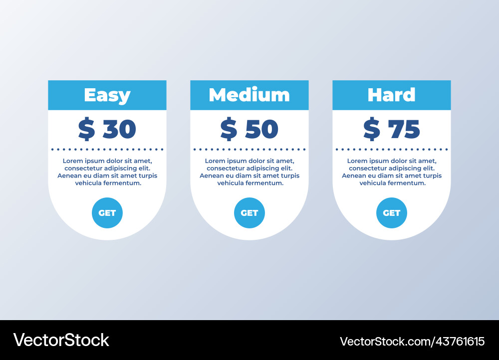 Three tariffs interface for the site ui ux banner Three tariffs interface for the site ui ux banner vector image
