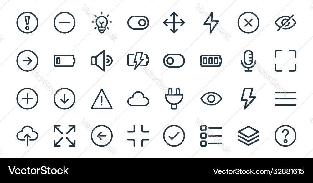 User interface line icons linear set quality User interface line icons linear set quality Vector Image