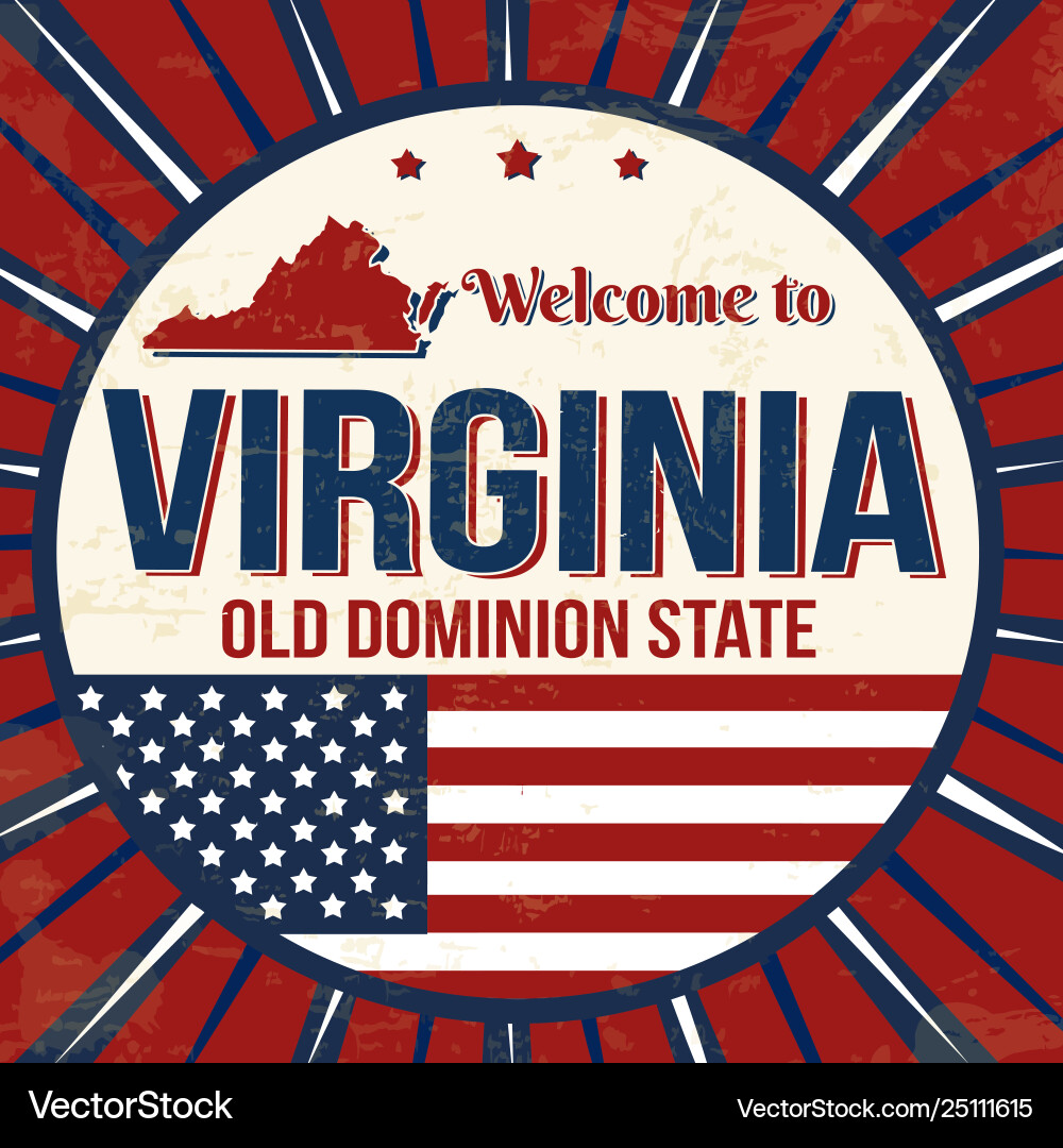Willkommen bei virginia vintage grunge poster Willkommen bei virginia vintage grunge poster vektorbild