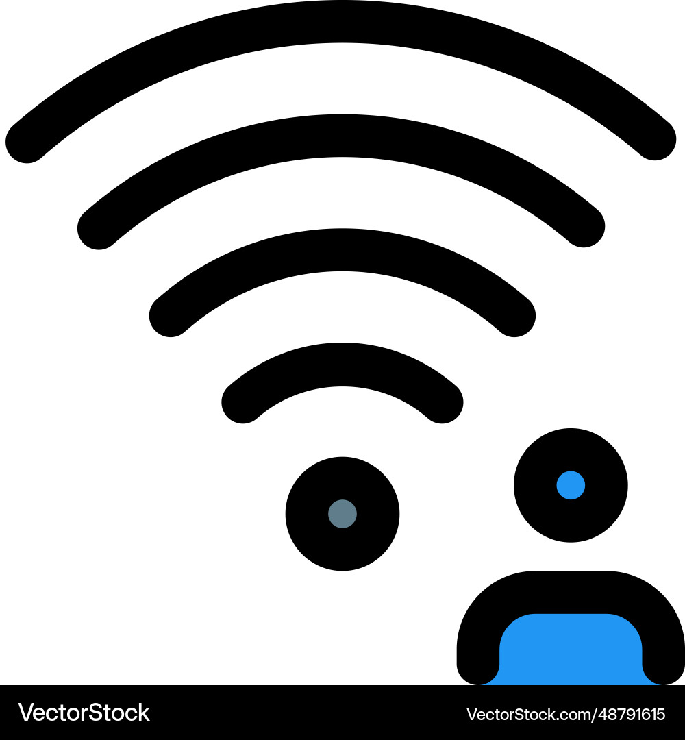 Wireless connection maintained by individual vector image