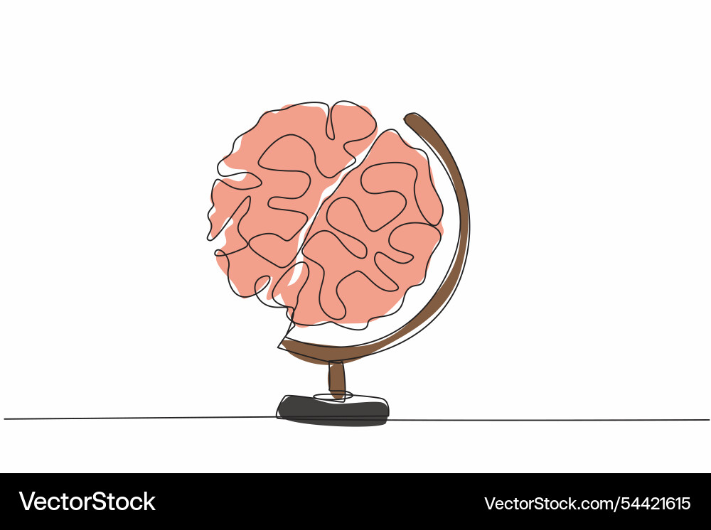 World logic day single continuous line drawing Vector Image