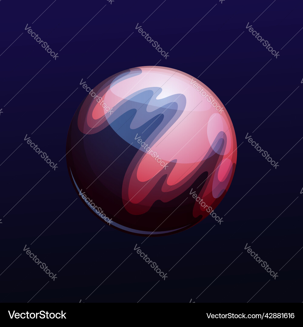 Dark mysterious glossy planet comet Dark mysterious glossy planet comet vector image